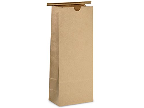 AQUAPAPA Natural Kraft Paper Bakery Bags Tin Tie Tab Lock Cookies Popcorn Treat Bags Poly Lined (50-Pack)