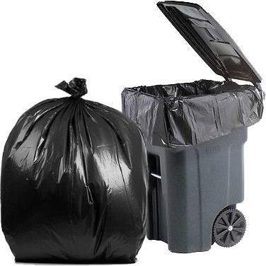 PlasticMill 95 Gallon Garbage Bags: Black, 1.5 Mil, 61x68, 40 Bags