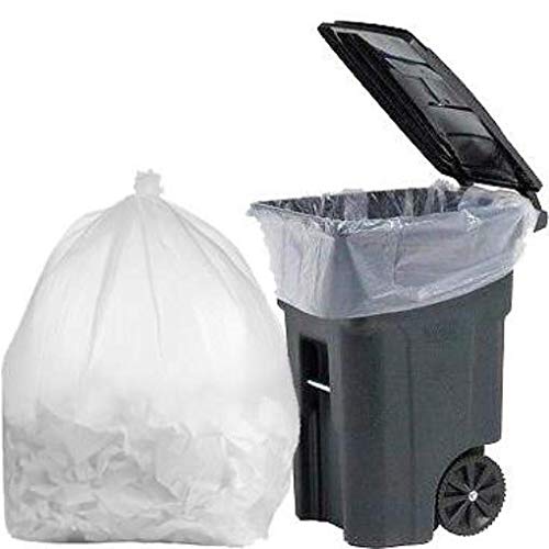 PlasticMill 95 Gallon Garbage Bags: Clear, 1.5 Mil, 61x68, 50 Bag.