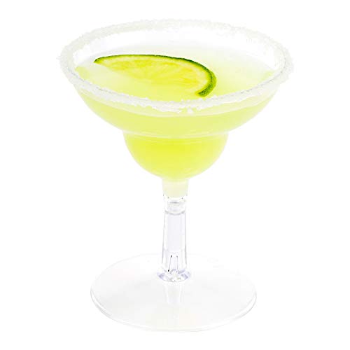 Restaurantware Plastic Margarita Glass, Disposable Mini Margarita Glasses Crystal Clear