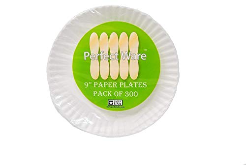 Perfect Stix Paper Plate 9-300 Paper Plates White, 9" (Pack of 300)