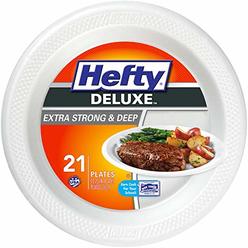 Hefty Deluxe Large Round Foam Party Plates, 8 Pack 21 (168 Total)