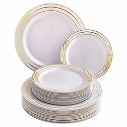 Silver spoons HEAVY DUTY PLASTIC PLATES 40 PC SET | 20 Dinner Plates | 20 Salad Plates | Elegant Plastic Dinnerware | Fine China Look |