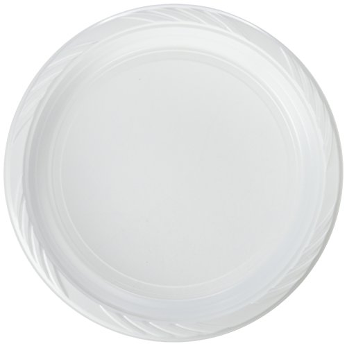 Blue Sky 100 Count Disposable Plastic Plates, 10", White
