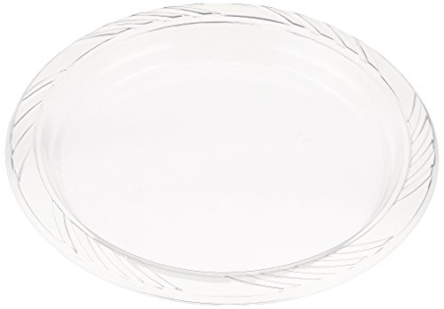 Blue Sky 40 Count Heavyweight Plastic Plates, 9", Clear