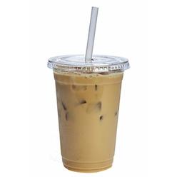 Comfy Package [100 Sets - 20 oz.] Plastic Cups With Flat Lids