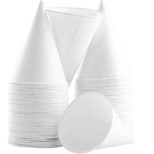 Avant Grub Eco-Friendly Small White Paper Cone Cups 250Pk. Wax Free Dispenser Cups for Shaved Ice, Office Water Coolers, Sports Teams or