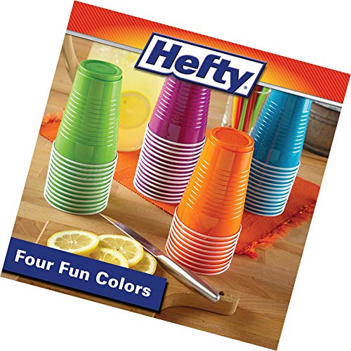 Hefty Disposable Plastic Cups in Assorted Colors - 16 Oz, 100Count