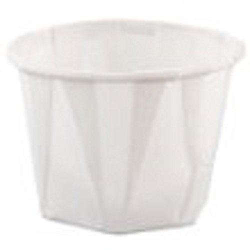 SOLO Cup Company Treated Paper SoufflÃ© Portion Cups, 1 oz., White, 250/Bag - 20 sleeves of 250 cups. 5000 per case.