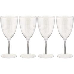 Lillian Hard Lillian Tablesettings Premium Wine Glasses, Disposable Plastic Cups, 1 Piece, Value Pack-96 Count Champagne, 8 Oz.