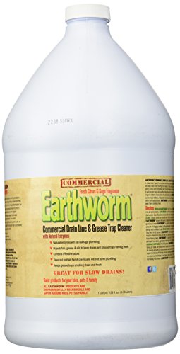 Earthworm Commercial Drain Line and Grease Trap Cleaner Treatment - Clog Remover - Drain Opener/Deodorizer - Natural Enzymes,