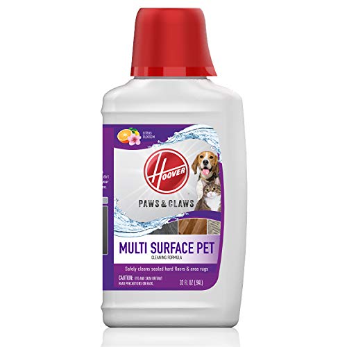 Hoover Paws & Claws Multi Surface Floor Cleaner, Concentrated Pet Cleaning Solution for FloorMate Machines, 32oz Formula,
