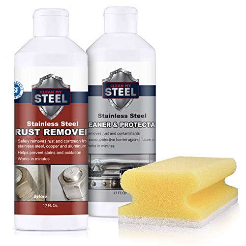 Clean My Steel Stainless Steel Cleaner, Rust Remover & Protection Kits w/Sponge