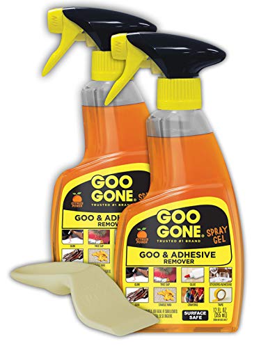 Goo Gone Adhesive Remover Spray Gel - 2 Pack and Sticker Lifter - Removes Chewing Gum Grease Tar Stickers Labels Tape Residue