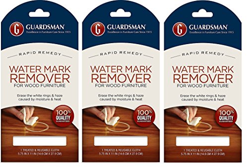 Guardsman Water Mark Remover Cloth - Erase White Rings & Haze Caused By Moisture and Heat - Reusable - 405200 (3-Pack)