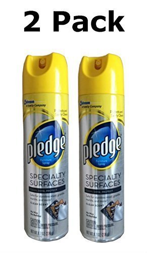 Pledge Furniture Spray Specialty Surfaces, Clean Scent, 9.7 Oz (Two Pack)