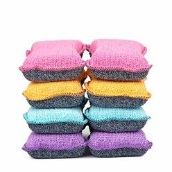 UPSTAR Microfiber Scrubber Sponge, Non-Scratch Kitchen Scrubbies, Dishwashing and Bathroom Sponges, Size.S Pack of 8
