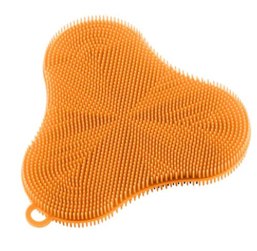 Kuhn Rikon Stay Clean Silicone Clover Scrubber, one size, orange