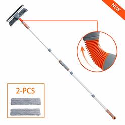 LOMIDA Professional Window Squeegee Cleaner, 2 in 1 Shower Squeegee with Extension Pole, 62â??â?? Telescopic Window Washing