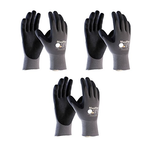 Maxiflex 34-874 Ultimate Nitrile Grip Work Gloves, Medium, 3 Piece