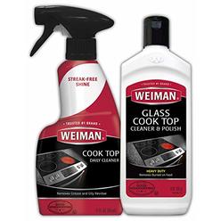 Weiman Ceramic and Glass Cooktop Cleaner - 10 Ounce - Stove Top Daily Cleaner Kit - 12 Ounce - Glass Ceramic Induction