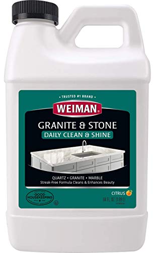 Weiman Granite Cleaner and Polish Refill - 64 Ounce - Safely Cleans and Shines Granite Marble Soapstone Quartz Quartzite