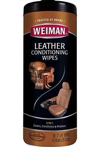Weiman Leather Wipes - Clean and Condition Car Seats, Shoes, Couches and More - 30 Count (4 Pack)