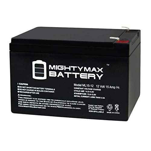 Mighty Max Battery ML15-12 12V 15AH F2 UPS Backup Battery Replaces Vision HP12-65W, HP12-65W Brand Product