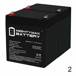 Mighty Max Battery ML5-12 - 12V 5AH Replacement Battery for ADT 804302 12V 4.5Ah Alarm - 2 Pack Brand Product