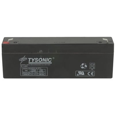 Tysonic TY-12-2.3 Sealed Lead Acid Rechargeable Battery, 12V, 2.3Ah, 2.4" H x 7" L x 1.3" W