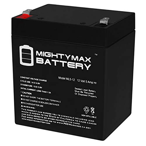Mighty Max Battery ML5-12 - 12V 5AH Replacement Battery for ADT 804302 12V 4.5Ah Alarm Brand Product