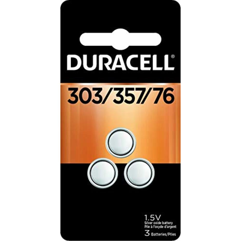 Duracell â€“ 303/357/76 or 303/357 1.5V Silver Oxide Button Battery â€“ long-lasting battery â€“ (Pack of 1, 3 Count)