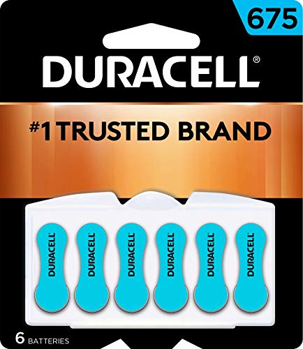 Duracell - Hearing Aid Batteries Size 675 (Blue) - long lasting battery with EasyTab for ease of installation - 6 count