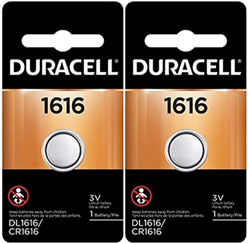 Duracell 1616 DL1616 CR1616 DL1616B2PK Coin Cell Watch Battery 3.0 Volt Lithium,(Pack of 2)