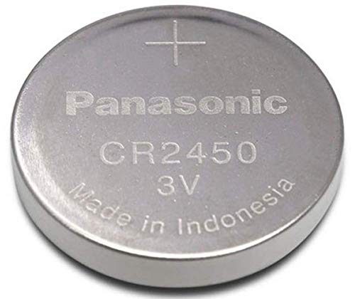 Panasonic CR2450 Battery, Lithium, 3 Volt (Nom.), 620 mA, Coin Cell