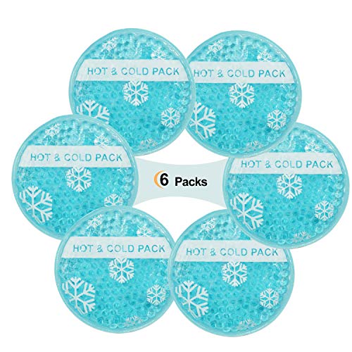 MZT Bueaty Small Hot Cold 6 Packs, Reusable Breastfeed Injury, Kids Pain Relief, Headache, Tired Eyes, Instant Round Cold Ice Pack with