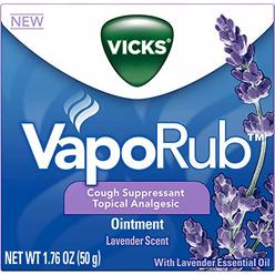 Vicks VapoRub Lavender Scented Chest Rub Ointment for Relief from Cough, Cold, Aches, and Pains, with Original Medicated