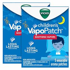 Vicks VapoPatch with Long Lasting Soothing Vicks Vapors for Children Ages 6+, 2 boxes of 5 (10 Patches Total)