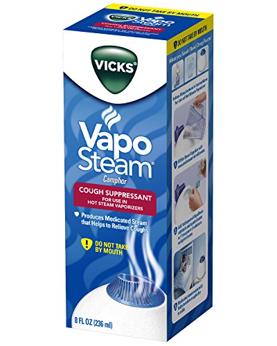 Vicks VapoSteam, 8 Ounce Medicated Vaporizing Liquid with Camphor to Help Relieve Coughing, For Use in Vicks Vaporizers and
