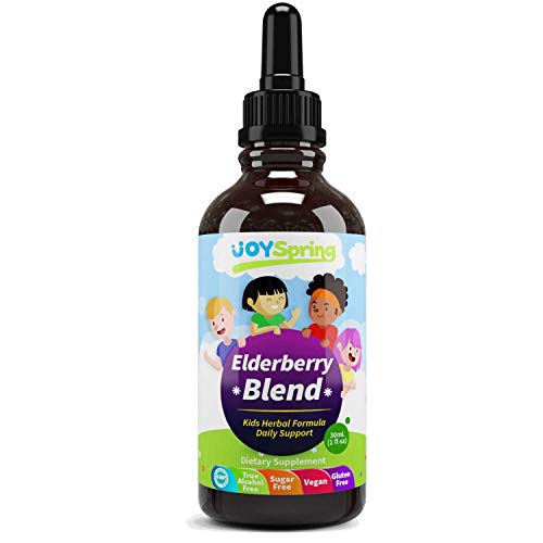 JoySpring Organic Elderberry Syrup for Kids - Best Natural Kids Cold Medicine, Pure Elderberry Blend for Sickness Relief, 3X Stronger