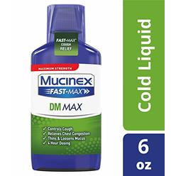 Mucinex Fast-Max DM, Max Strength Chest Congestion Relief with Guaifenesin, Adult Cough Suppressant Liquid, 6 oz (Pack of 2)