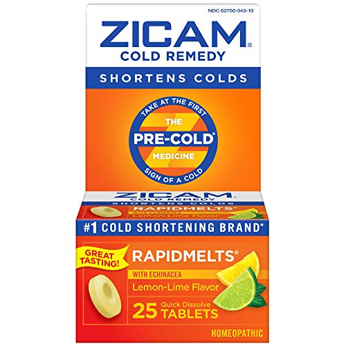 Zicam Cold Remedy RapidMelts Lemon-Lime Flavor - 25 Ct., Pack of 5