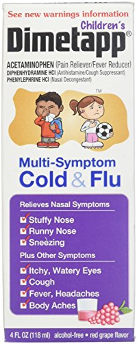 Pfizer Dimetapp Children's Multi-Symptom Cold Flu Liquid Red Grape Flavor - 4 oz