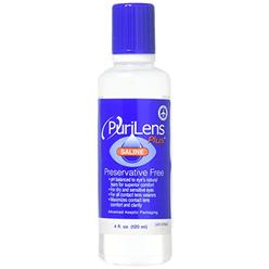 PuriLens Plus Preservative Free Saline 4 Fl Oz bottles, Pack of 12