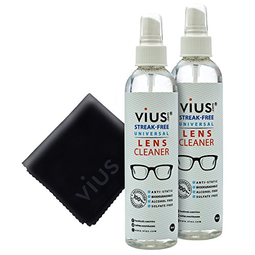 vius Lens Cleaner â€“ vius Premium Lens Cleaner Spray for Eyeglasses, Cameras, and Other Lenses - Gently Cleans Bacteria,