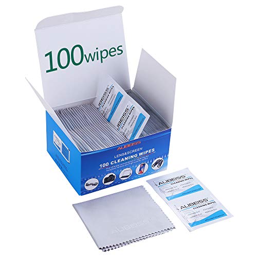 ALIBEISS Pre-Moistened Lens Wipes ALIBEISS Screen Wipes for Glasses, Camera, iPad, Tablets, Smartphone, Screens and Other Delicate