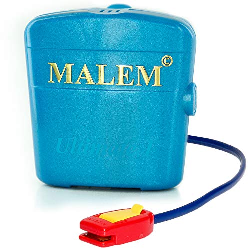 Malem Ultimate Bedwetting Alarm (Blue) for Boys and Girls - Loud Sound and Strong Vibration Wake Even Deep Sleepers - Award