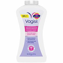 Vagisil Odor Block Feminine Deodorant Powder for Women, Talc-Free, Gynecologist Tested, 8 Ounce (Packaging May Vary)