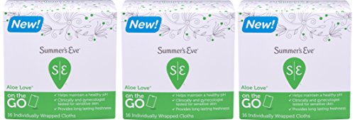 Summer's Eve Sensitive Skin Cleansing Cloths, Aloe Love, 16 Count (Pack of 3)
