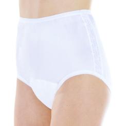 Wear Ever 6-Pack Women's White Nylon and Lace Regular Absorbency Incontinence Panties 3X (Fits Hip 49-51")